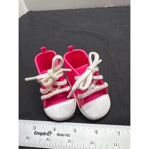 Madame Alexander Pink High Top Sneakers for Doll Pink White Laced